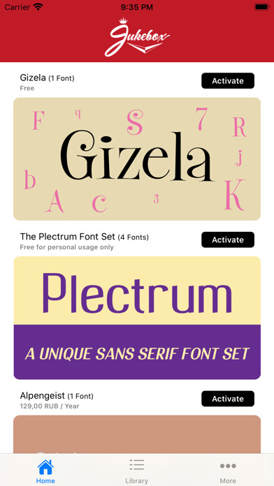 Emulate iPhone app Jukebox Fonts using MyAndroid