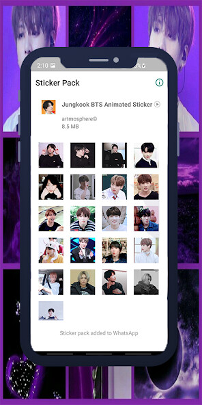 Run android online APK Jungkook Animated WASticker from MyAndroid or emulate Jungkook Animated WASticker using MyAndroid