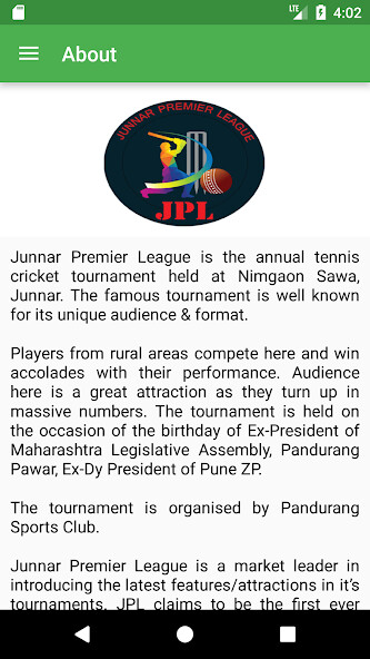 Run android online APK Junnar Premier League - JPL from MyAndroid or emulate Junnar Premier League - JPL using MyAndroid