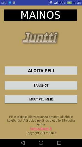 Run android online APK Juomapeli Juntti LITE from MyAndroid or emulate Juomapeli Juntti LITE using MyAndroid