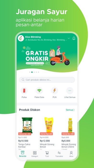 Emulate iPhone app Juragan Sayur using MyAndroid