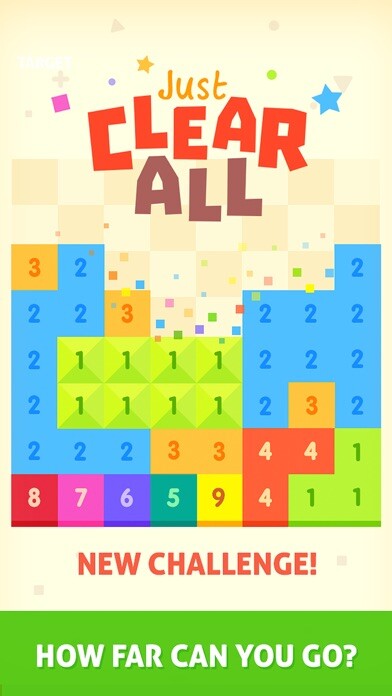 Emulate iPhone app Just Clear All - popping numbers puzzle game using MyAndroid