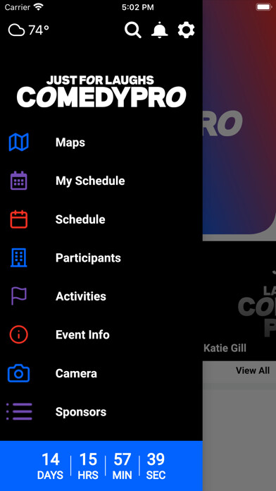 Emulate iPhone app Just for Laughs ComedyPRO using MyAndroid