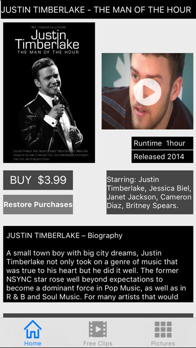 Emulate iPhone app Justin Timberlake - The Man of the Hour (Movie) using MyAndroid Emulate iPhone app Justin Timberlake - The Man of the Hour (Movie) using MyAndroid