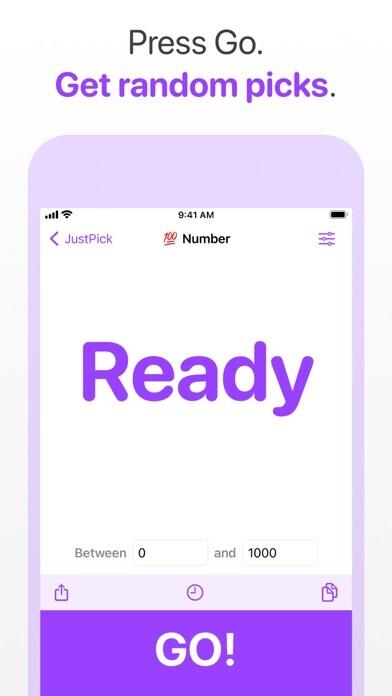 Emulate iPhone app JustPick - Random Picker using MyAndroid