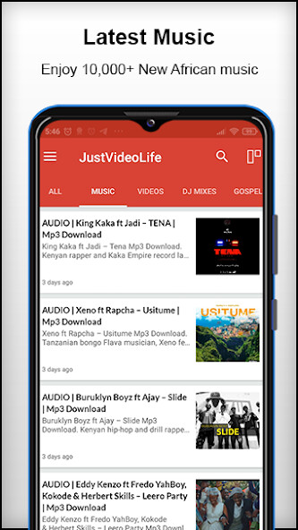 Run android online APK JustVideoLife - African Music from MyAndroid or emulate JustVideoLife - African Music using MyAndroid