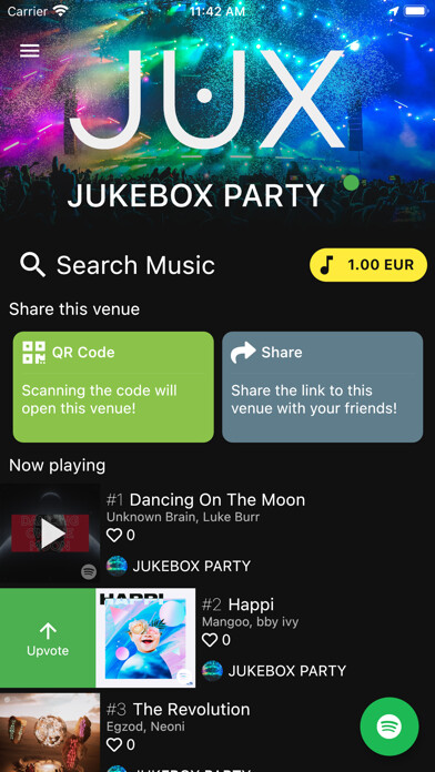 Emulate iPhone app JUX - Mobile Jukebox using MyAndroid