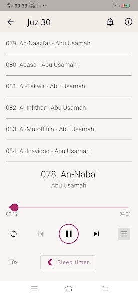 Run android online APK Juz 30 Murottal Abu Usamah from MyAndroid or emulate Juz 30 Murottal Abu Usamah using MyAndroid