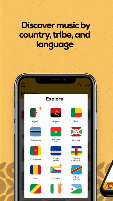 Emulate iPhone app Jwompa - Stream African Music using MyAndroid