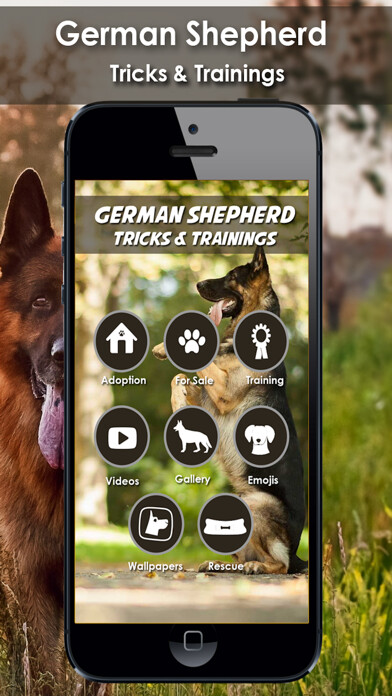 Emulate iPhone app K9 German Shepherds Watch Dogs - Adoption & Rescue using MyAndroid