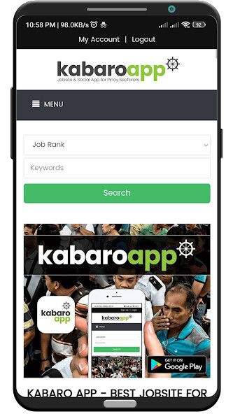 Run android online APK Kabaro App from MyAndroid or emulate Kabaro App using MyAndroid