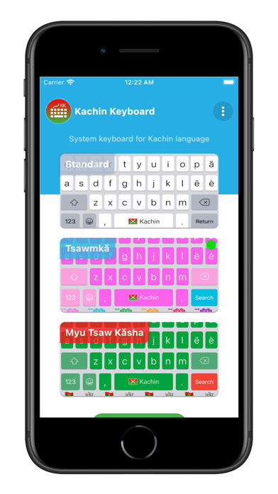 Emulate iPhone app Kachin Keyboard using MyAndroid