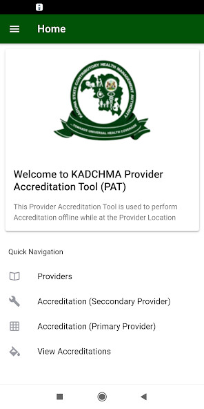 Run android online APK KADCHMA Provider Accreditation Tool from MyAndroid or emulate KADCHMA Provider Accreditation Tool using MyAndroid