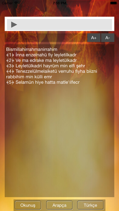 Emulate iPhone app Kadir Suresi using MyAndroid