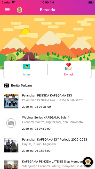 Emulate iPhone app Kafegama UGM using MyAndroid