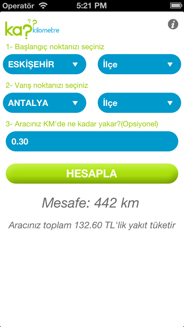 Emulate iPhone app Kaç Kilometre using MyAndroid Emulate iPhone app Kaç Kilometre using MyAndroid