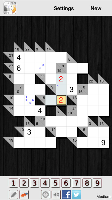 Emulate iPhone app Kakuro - Cross sums using MyAndroid Emulate iPhone app Kakuro - Cross sums using MyAndroid