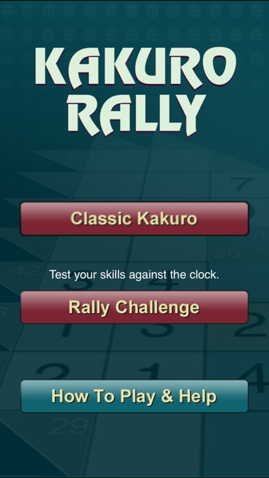 Emulate iPhone app Kakuro Rally using MyAndroid