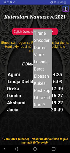 Run android online APK Kalendari Namazeve from MyAndroid or emulate Kalendari Namazeve using MyAndroid