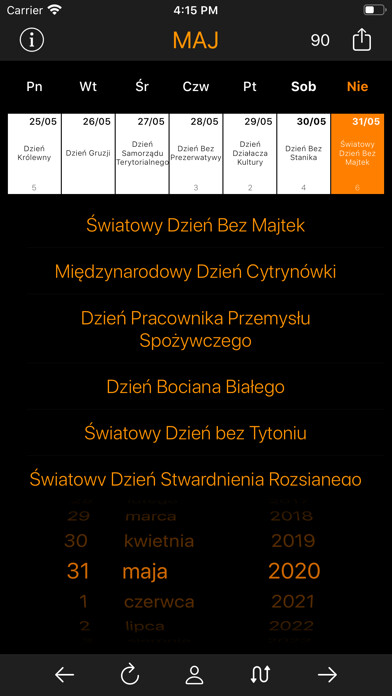 Emulate iPhone app Kalendarz Świąt Nietypowych using MyAndroid Emulate iPhone app Kalendarz Świąt Nietypowych using MyAndroid