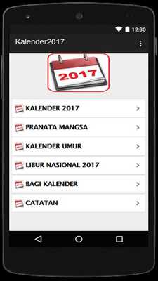 Emulate Android APK Kalender Jawa 2017