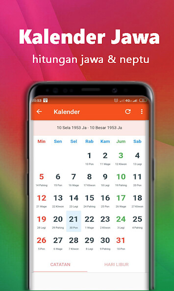 Run android online APK Kalender Jawa abadi  WUKU from MyAndroid or emulate Kalender Jawa abadi  WUKU using MyAndroid