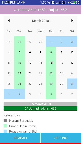 Run android online APK Kalender Puasa Wajib Sunnah from MyAndroid or emulate Kalender Puasa Wajib Sunnah using MyAndroid