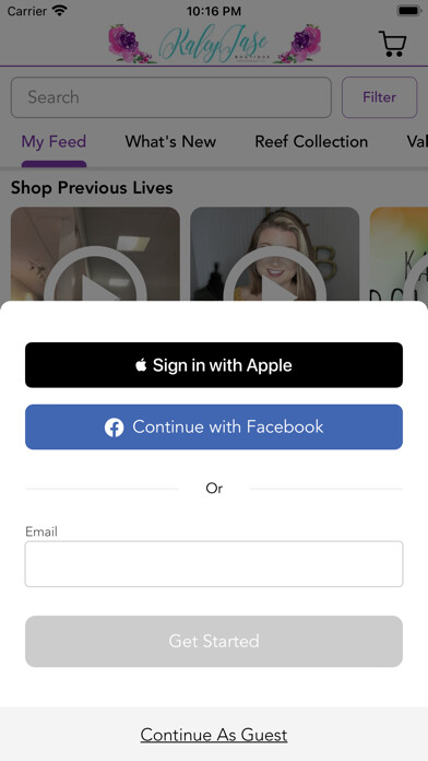 Emulate iPhone app Kaley Jase Boutique using MyAndroid