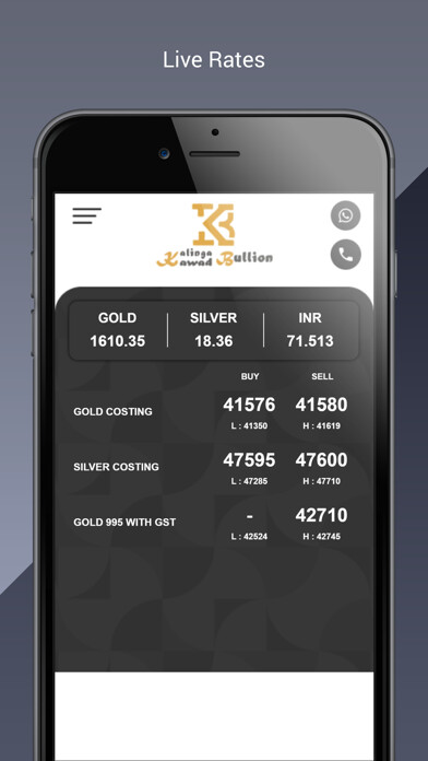 Emulate iPhone app Kalinga Kawad Bullion using MyAndroid