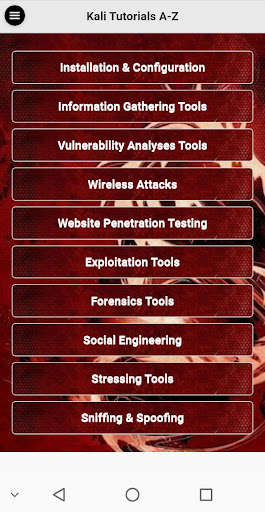 Run android online APK Kali Tutorials A-Z from MyAndroid or emulate Kali Tutorials A-Z using MyAndroid