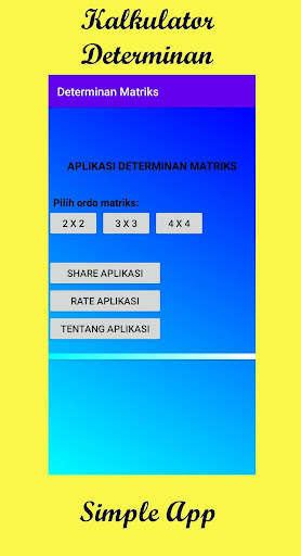 Run android online APK Kalkulator Determinan Matriks from MyAndroid or emulate Kalkulator Determinan Matriks using MyAndroid Run android online APK Kalkulator Determinan Matriks from MyAndroid or emulate Kalkulator Determinan Matriks using MyAndroid