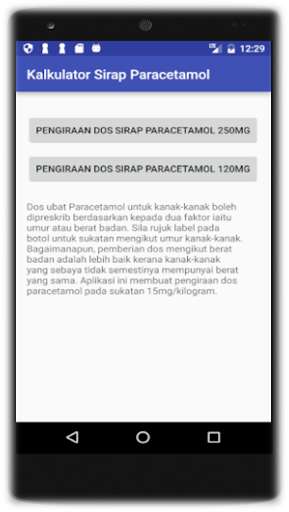 Emulate Android APK Kalkulator Sirap Paracetamol