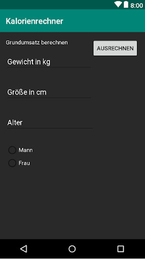 Run android online APK Kalorienrechner - Berechne deinen Energiebedarf from MyAndroid or emulate Kalorienrechner - Berechne deinen Energiebedarf using MyAndroid Run android online APK Kalorienrechner - Berechne deinen Energiebedarf from MyAndroid or emulate Kalorienrechner - Berechne deinen Energiebedarf using MyAndroid