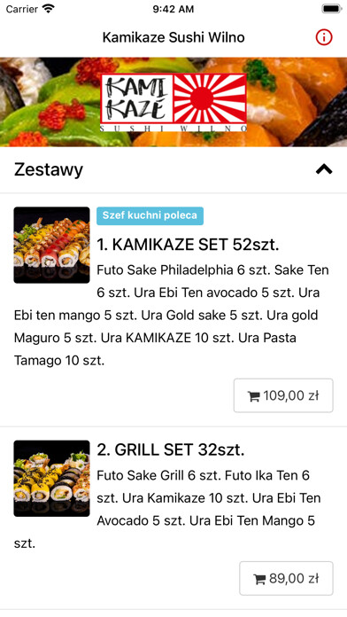 Emulate iPhone app Kamikaze Sushi Wilno using MyAndroid Emulate iPhone app Kamikaze Sushi Wilno using MyAndroid