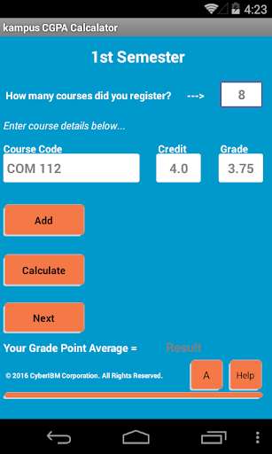 Run android online APK Kampus CGPA Calculator from MyAndroid or emulate Kampus CGPA Calculator using MyAndroid Run android online APK Kampus CGPA Calculator from MyAndroid or emulate Kampus CGPA Calculator using MyAndroid