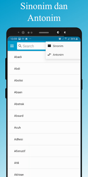Run android online APK Kamus Sinonim & Antonim Kata from MyAndroid or emulate Kamus Sinonim & Antonim Kata using MyAndroid