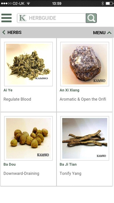 Emulate iPhone app Kamwo Herbal Reference App using MyAndroid