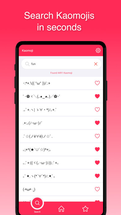 Emulate iPhone app Kaomoji Love using MyAndroid