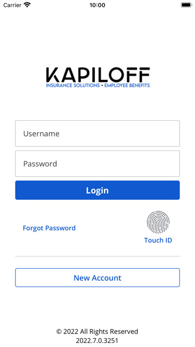 Emulate iPhone app Kapiloff Insurance Online using MyAndroid