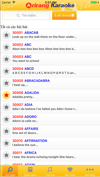 Emulate iPhone app Karaoke Viet nam Arirang using MyAndroid