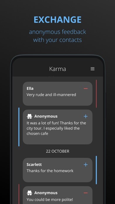 Emulate iPhone app Karmа - anonymous feedback app using MyAndroid Emulate iPhone app Karmа - anonymous feedback app using MyAndroid