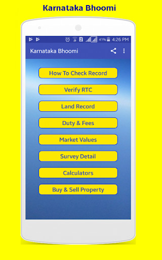 Run android online APK Karnataka Bhoomi (Land Record) from MyAndroid or emulate Karnataka Bhoomi (Land Record) using MyAndroid Run android online APK Karnataka Bhoomi (Land Record) from MyAndroid or emulate Karnataka Bhoomi (Land Record) using MyAndroid