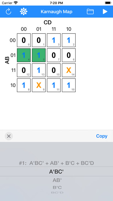 Emulate iPhone app Karnaugh & Boolean Minimizer using MyAndroid Emulate iPhone app Karnaugh & Boolean Minimizer using MyAndroid