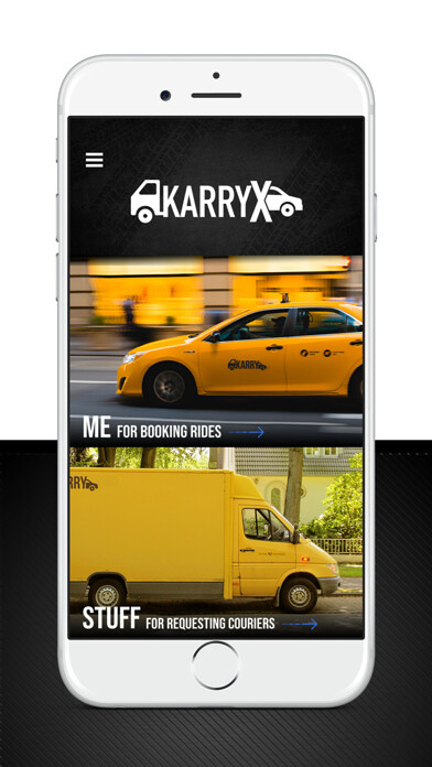 Emulate iPhone app KarryX - For Rides & Delivery using MyAndroid