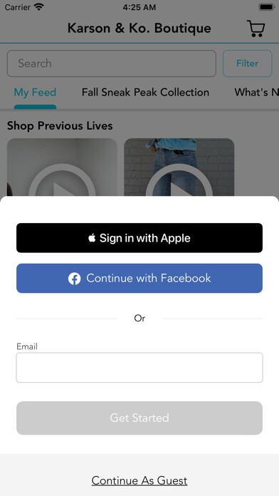Emulate iPhone app Karson & Ko. Boutique using MyAndroid