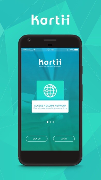 Emulate iPhone app Kartii - Business Cards using MyAndroid