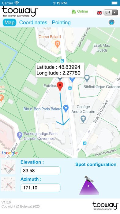 Emulate iPhone app Ka-Sat Finder for Tooway using MyAndroid Emulate iPhone app Ka-Sat Finder for Tooway using MyAndroid