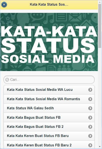 Run android online APK Kata-Kata Status Media Sosial from MyAndroid or emulate Kata-Kata Status Media Sosial using MyAndroid