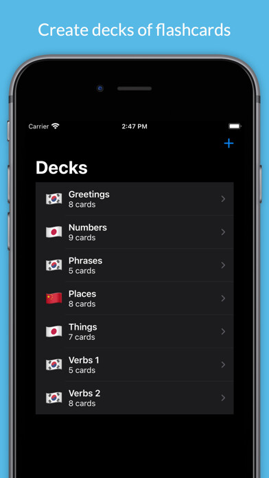 Emulate iPhone app Kata - Language Flashcards using MyAndroid
