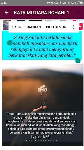 Run android online APK Kata Mutiara Rohani Menyentuh Hati from MyAndroid or emulate Kata Mutiara Rohani Menyentuh Hati using MyAndroid